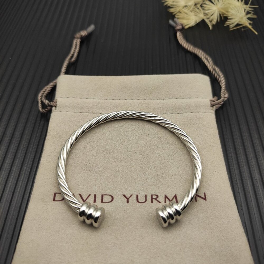 david yurman silver 4mm double-ended  bracelet
